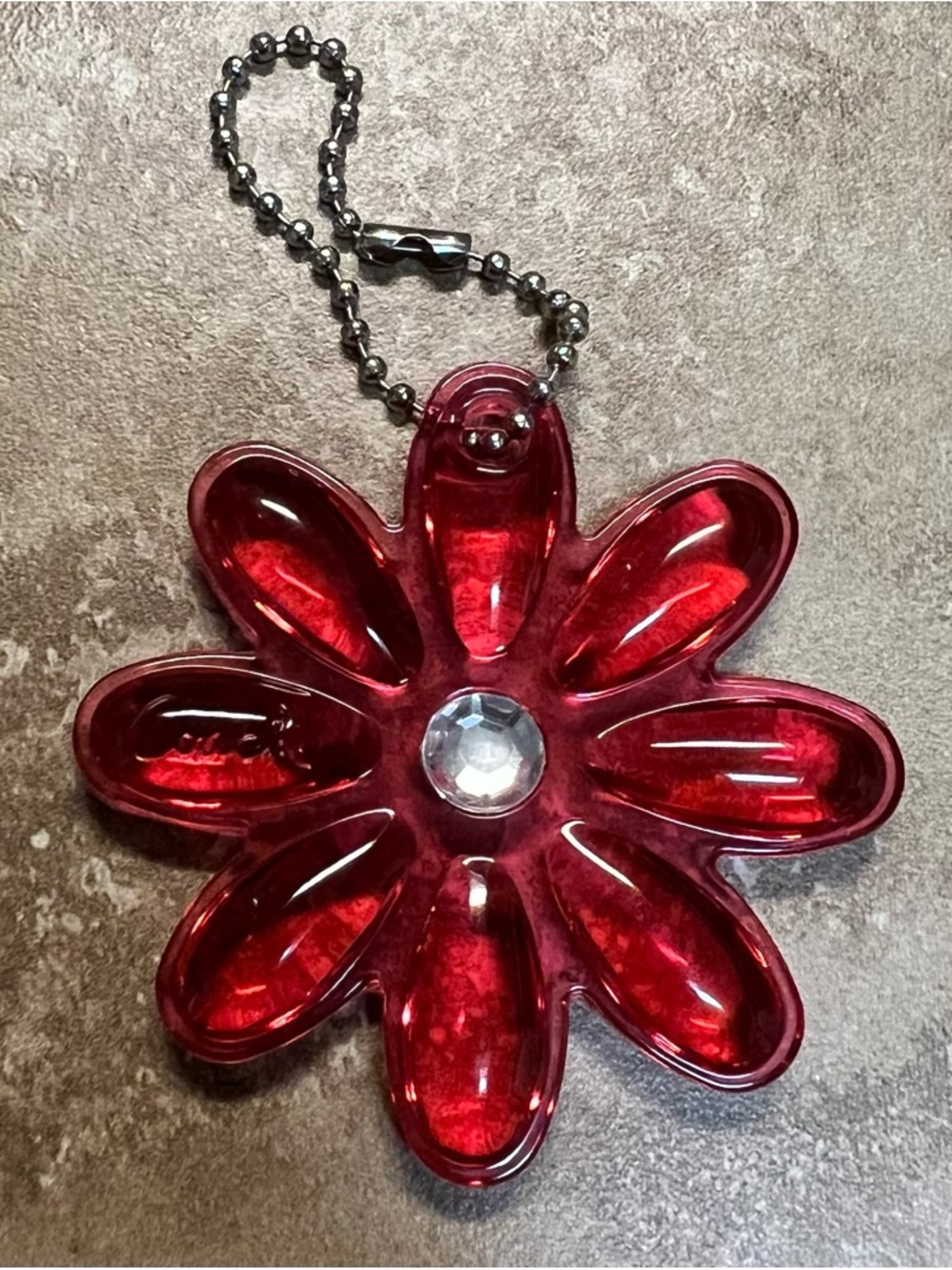Red Flower Acrylic Pendant Keychain